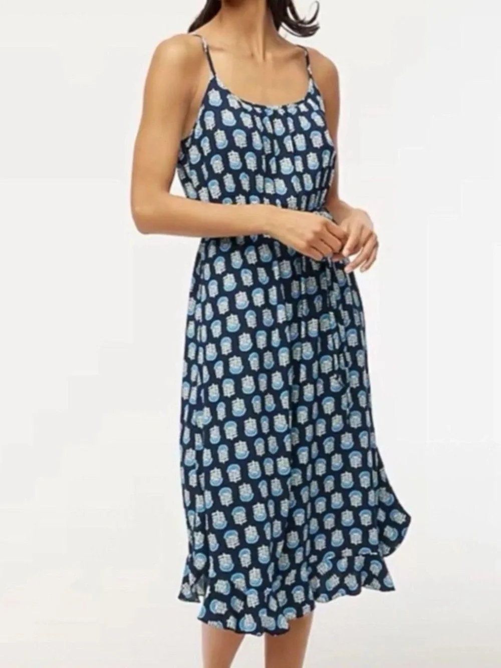 J.Crew Navy Print Midi Sundress — NWT size 2